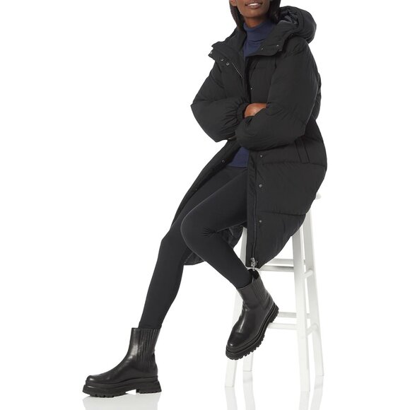 Women's Oversized Long Puffer Jacket Available in Plus Size - Picture 4 of 7